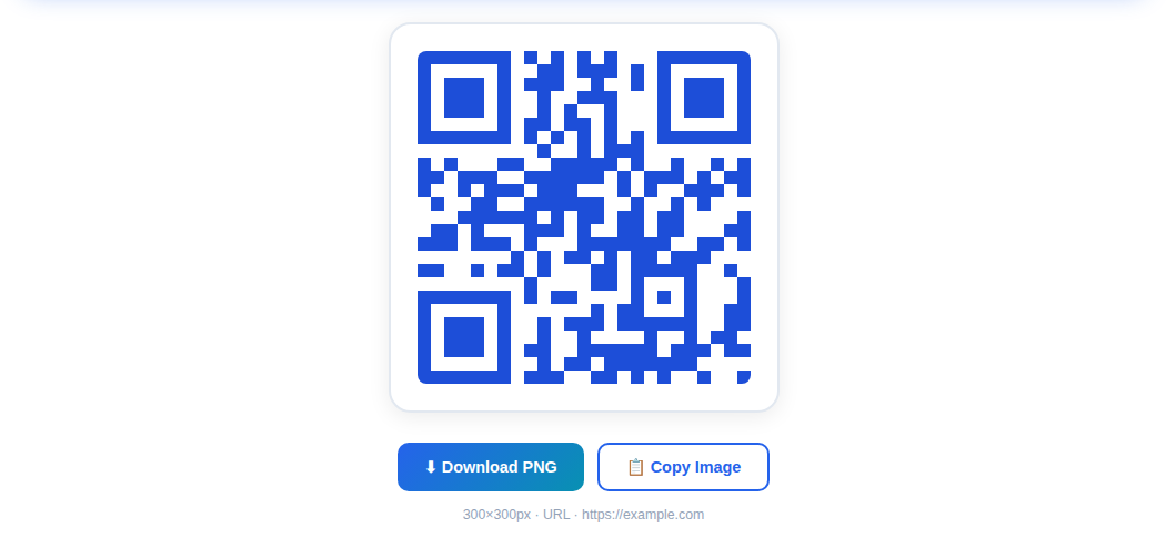 QR code with dark blue foreground on a white background, showing strong contrast